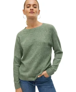 Vero Moda Strickpullover Doffy in Grün mit Rundhals