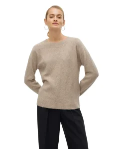 Vero Moda Strickpullover Doffy in melierter Sepia Optik