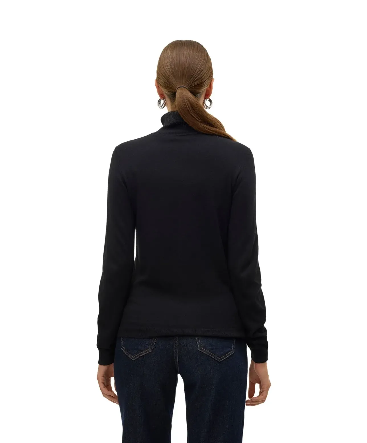 Vero Moda Strickpullover Iris in Schwarz mit Rollkragen