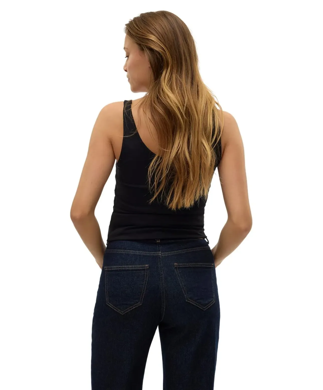 Vero Moda Tank Top mit U-Ausschnitt in Schwarz