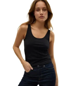 Vero Moda Tank Top mit U-Ausschnitt in Schwarz
