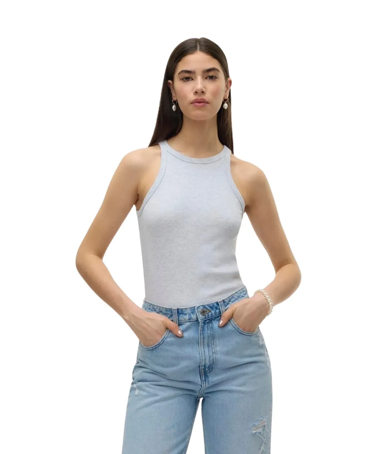 Vero Moda Tanktop Chloe in Hellgrau