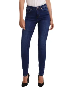 Vero Moda Tanya Skinny Jeans in Dark Blue Used-Optik