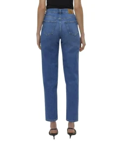 Vero Moda Tessa Jeans mit hoher Taille in Mittelblau