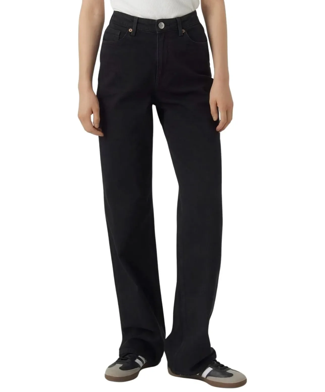 Vero Moda Tessa Jeans mit hoher Taille in Schwarz