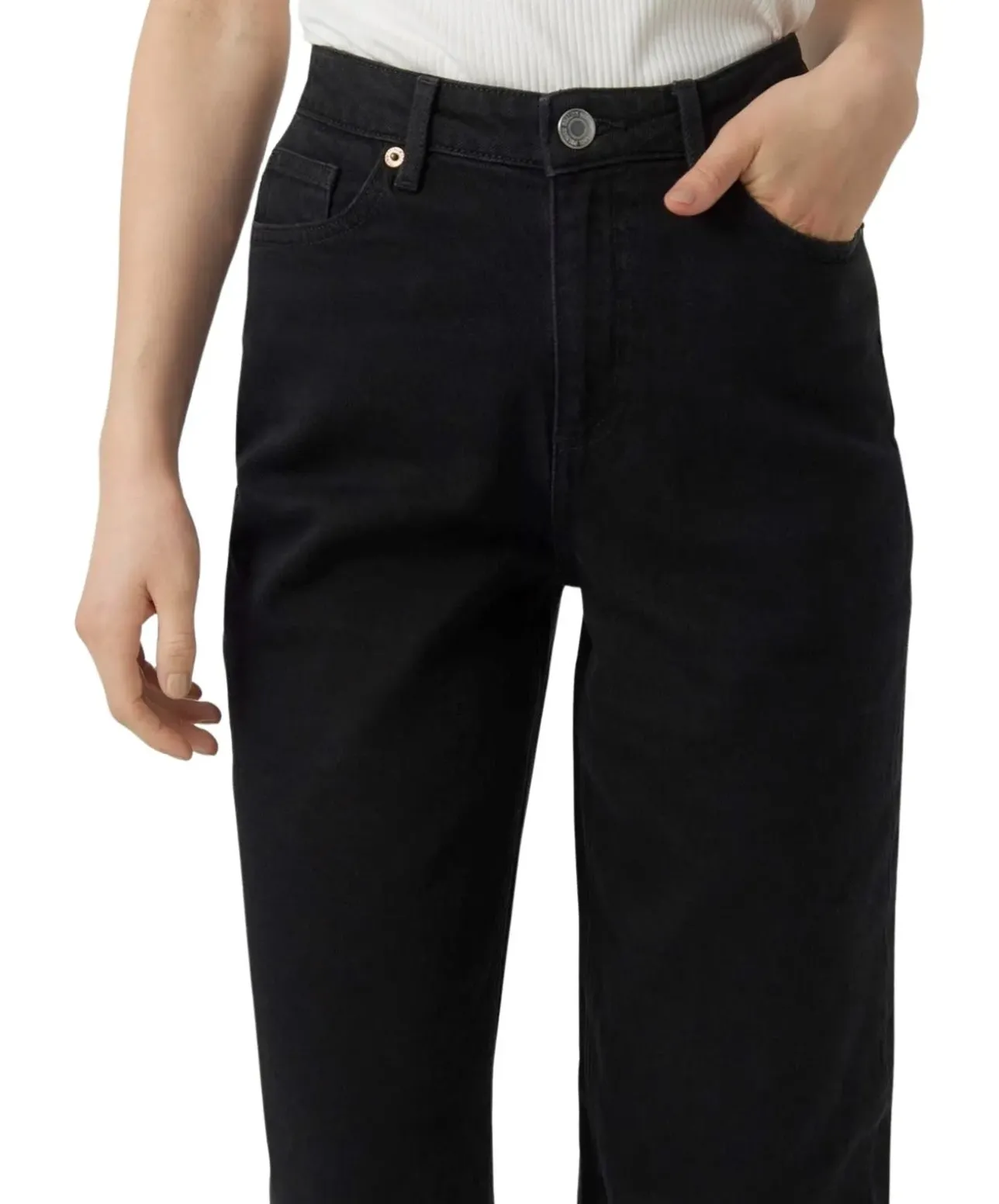Vero Moda Tessa Jeans mit hoher Taille in Schwarz