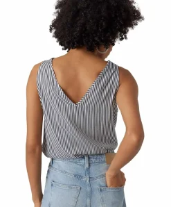 Vero Moda Top Bumby mit Knopf Details in Streifenoptik