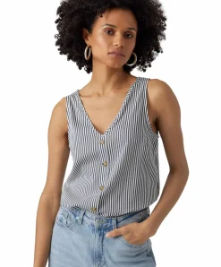 Vero Moda Top Bumby mit Knopf Details in Streifenoptik
