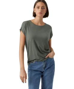 Vero Moda T-Shirt AVA mit Rundhals in grünem Laurel Wreath