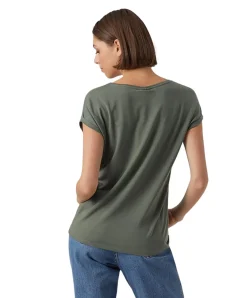 Vero Moda T-Shirt AVA mit Rundhals in grünem Laurel Wreath