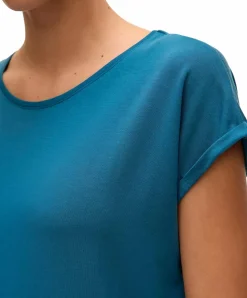 Vero Moda T-Shirt AVA mit Rundhals in Orientblau
