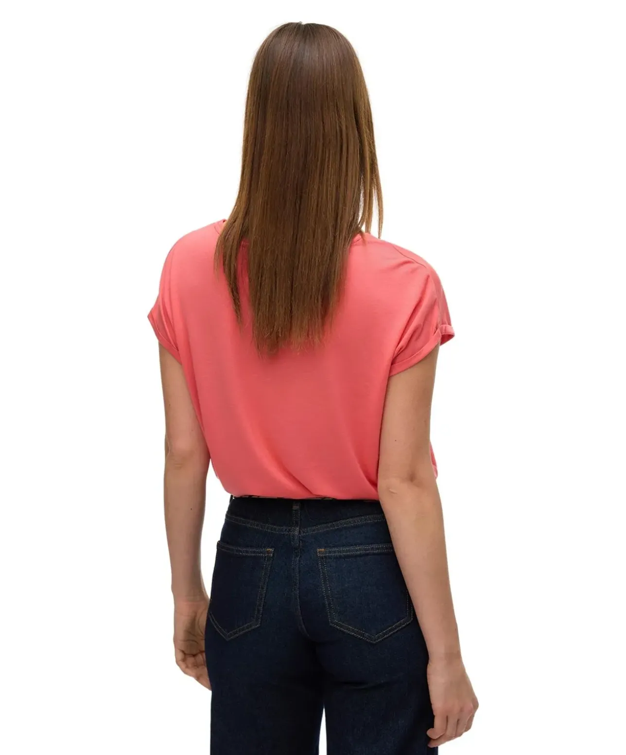 Vero Moda T-Shirt AVA mit Rundhals in Vintage Rot