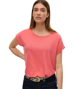 Vero Moda T-Shirt AVA mit Rundhals in Vintage Rot