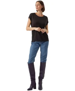 Vero Moda T-Shirt AVA mit Rundhals in Schwarz