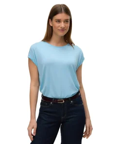 Vero Moda T-Shirt AVA mit Rundhals in Himmelblau