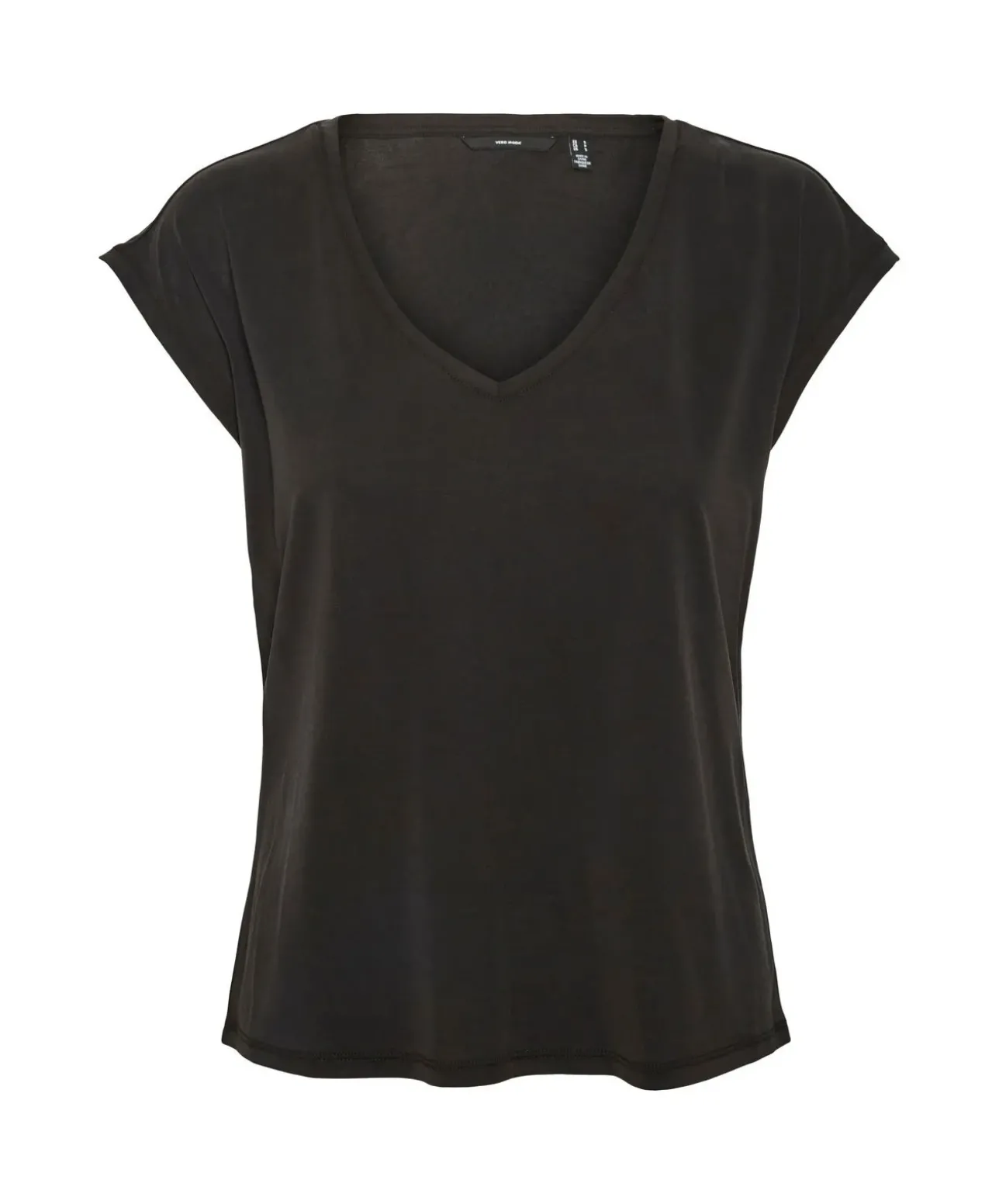 Vero Moda T-Shirt Filli mit V-Ausschnitt in Schwarz