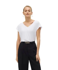Vero Moda T-Shirt Filli mit V-Ausschnitt in Weiß