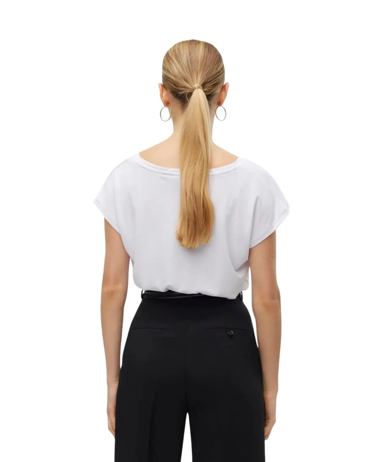 Vero Moda T-Shirt Filli mit V-Ausschnitt in Weiß