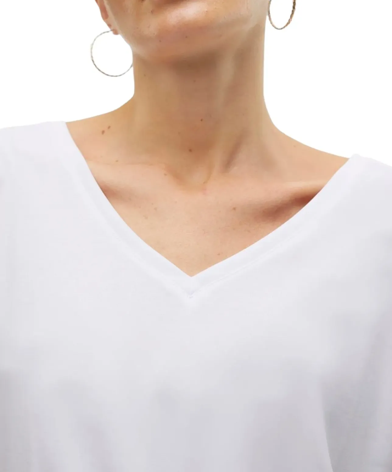 Vero Moda T-Shirt Filli mit V-Ausschnitt in Weiß