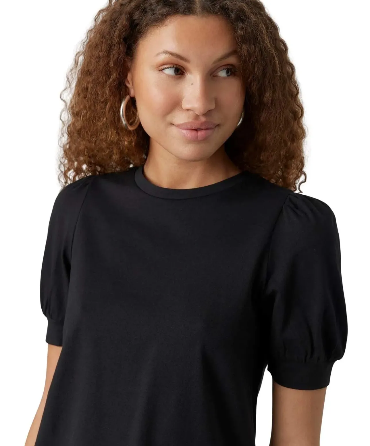 Vero Moda T-Shirt Kerry mit Rundhals in Schwarz