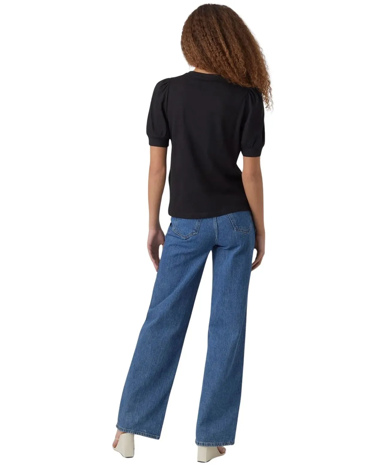 Vero Moda T-Shirt Kerry mit Rundhals in Schwarz