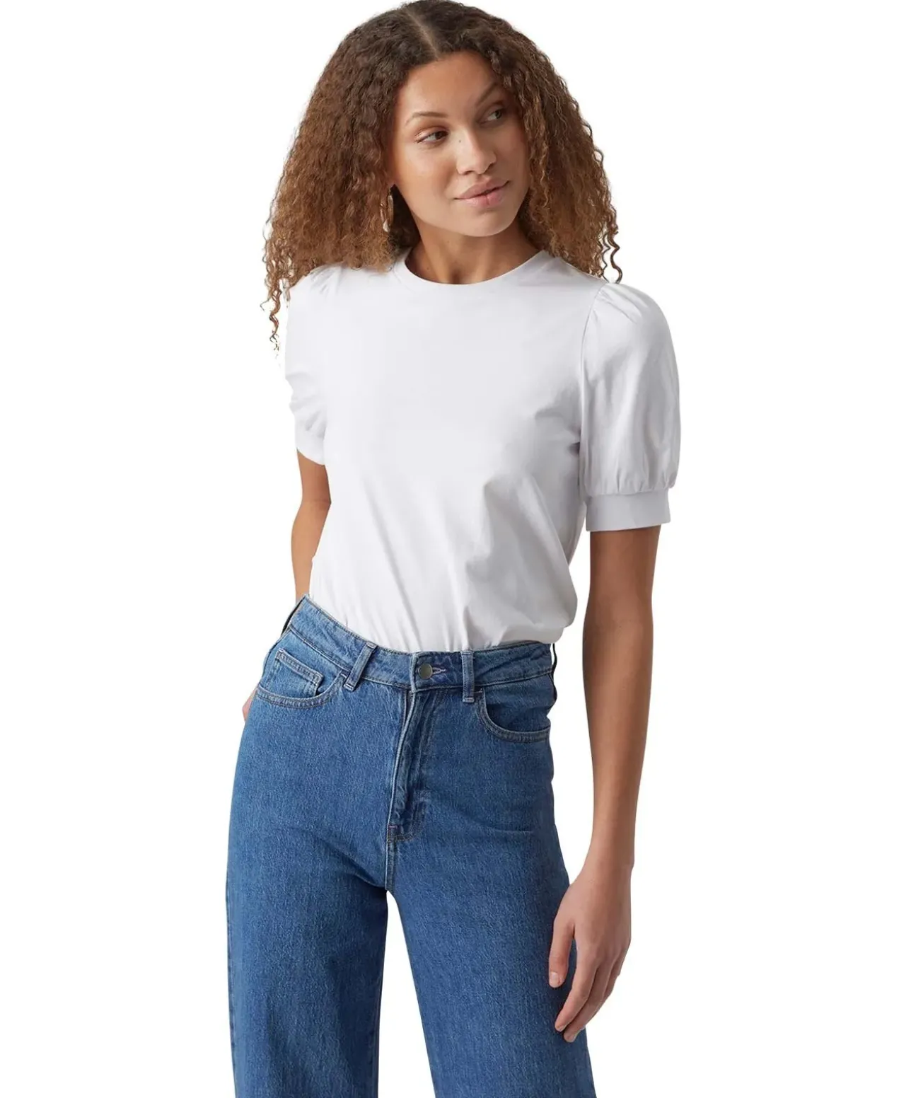 Vero Moda T-Shirt Kerry mit Rundhals in Weiß
