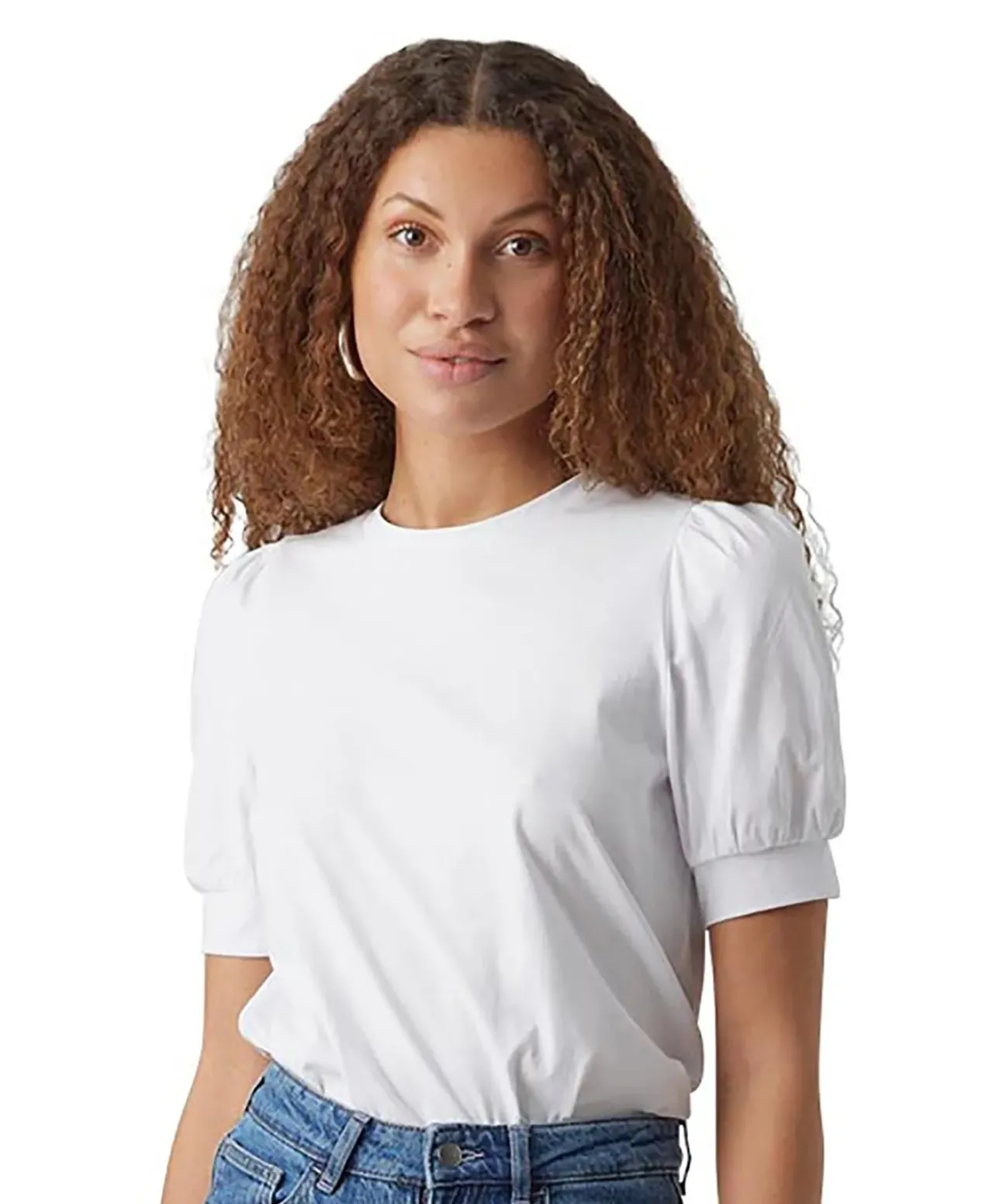 Vero Moda T-Shirt Kerry mit Rundhals in Weiß
