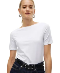 Vero Moda T-Shirt Panda mit U-Boot-Ausschnitt in Weiß