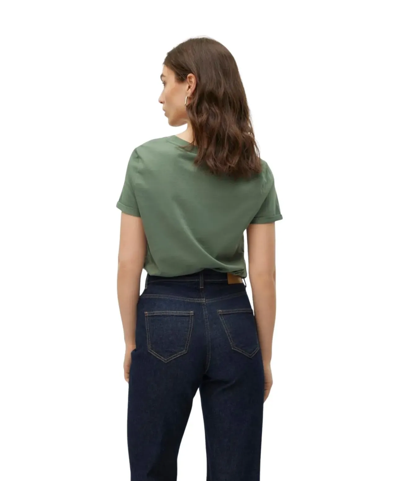 Vero Moda T-Shirt Paula in Grün mit Rundhalsausschnitt