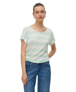 Vero Moda T-Shirt Wide in Azurblau mit Streifen