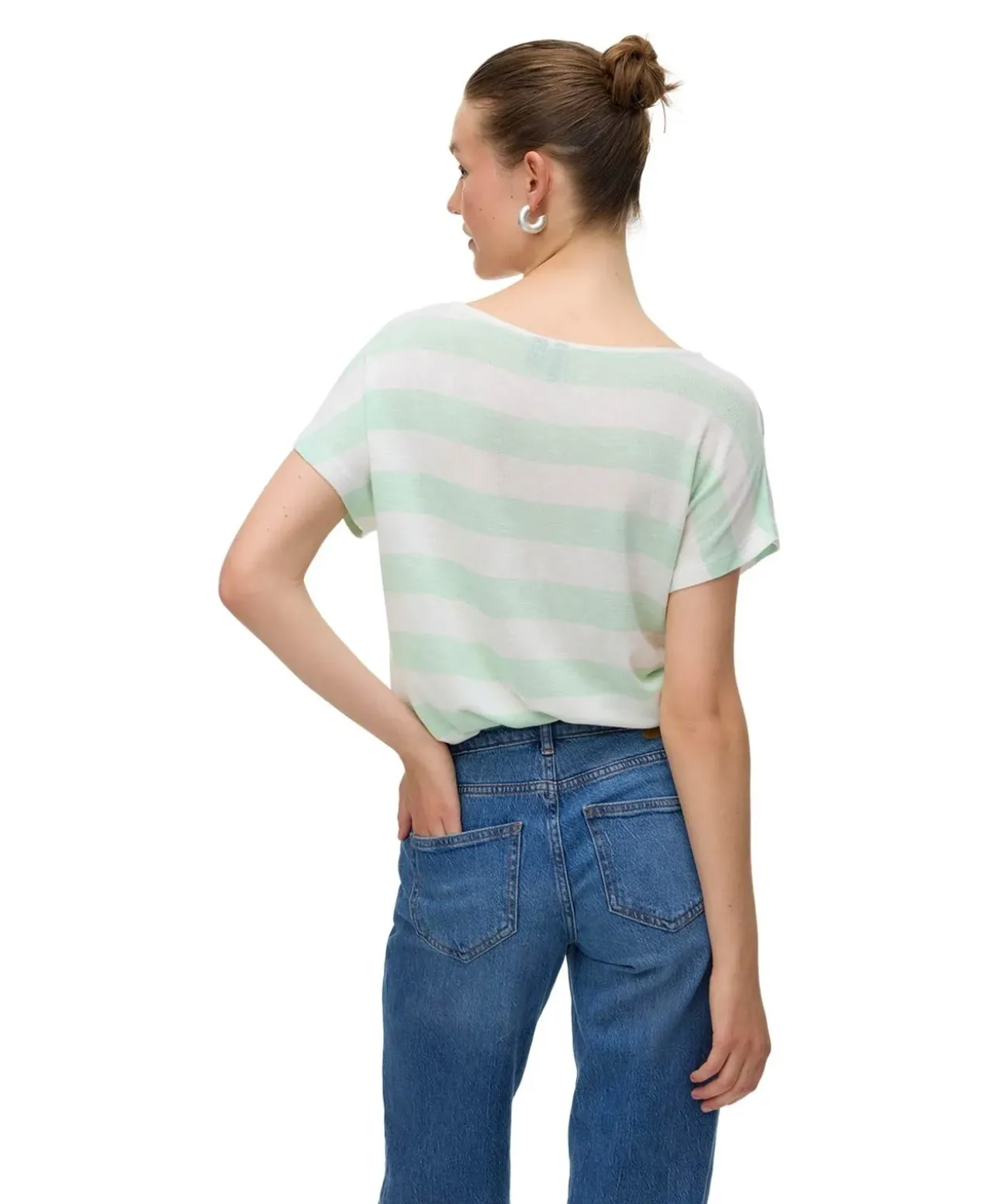 Vero Moda T-Shirt Wide in Azurblau mit Streifen