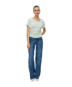 Vero Moda T-Shirt Wide in Azurblau mit Streifen