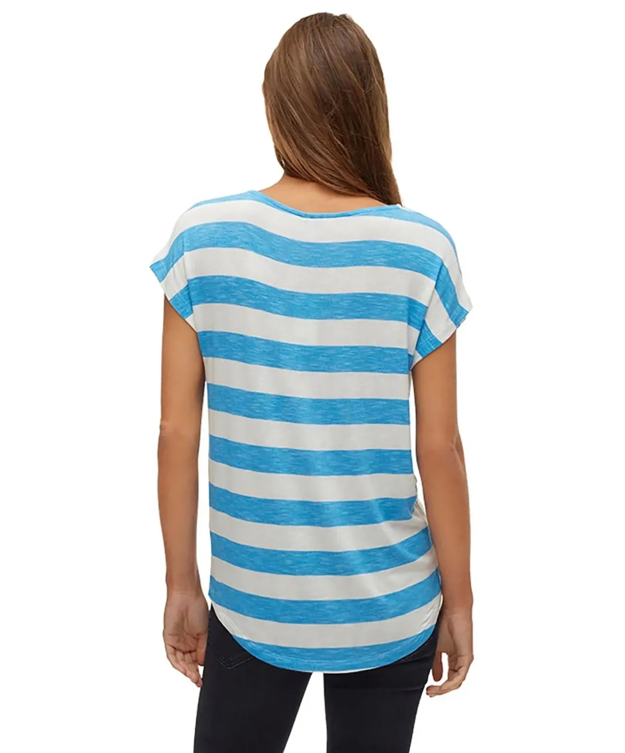 Vero Moda T-Shirt Wide in Azurblau mit Streifen