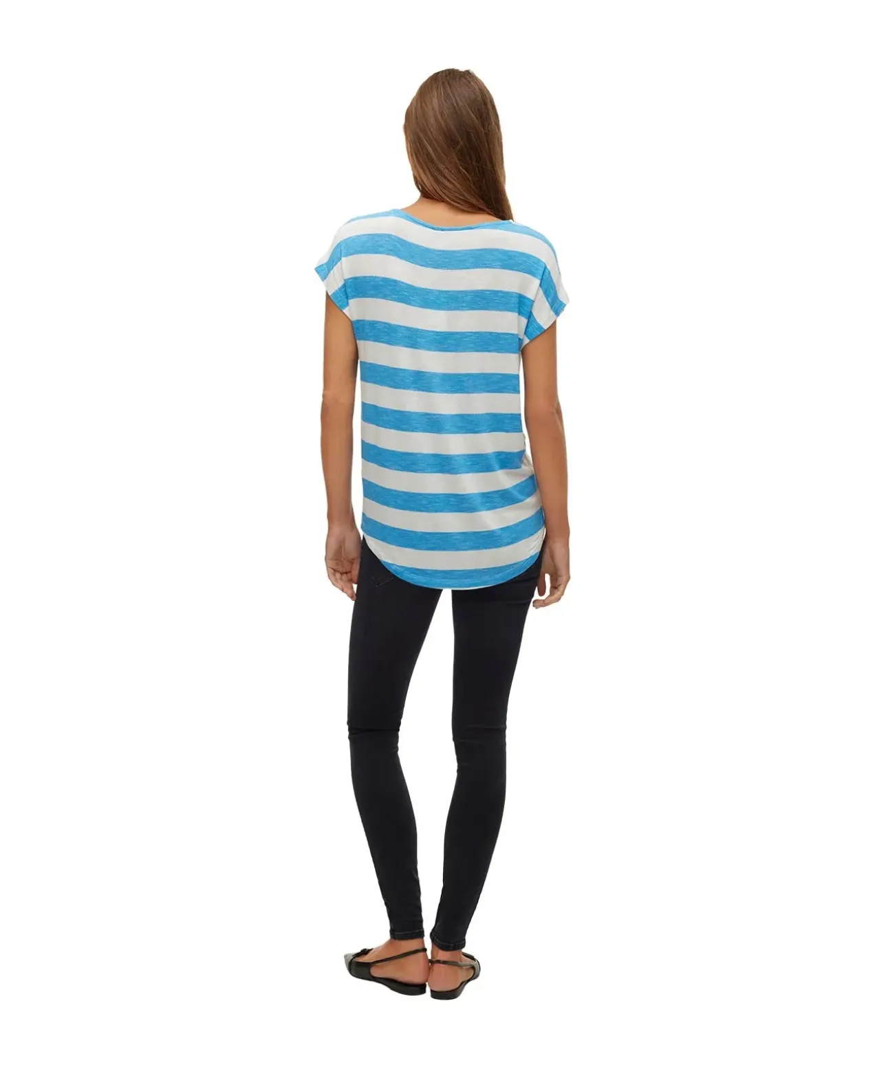 Vero Moda T-Shirt Wide in Azurblau mit Streifen