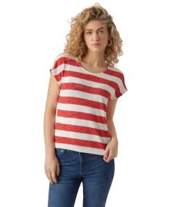 Vero Moda T-Shirt Wide Stripe mit Kurzarm in Streifenoptik