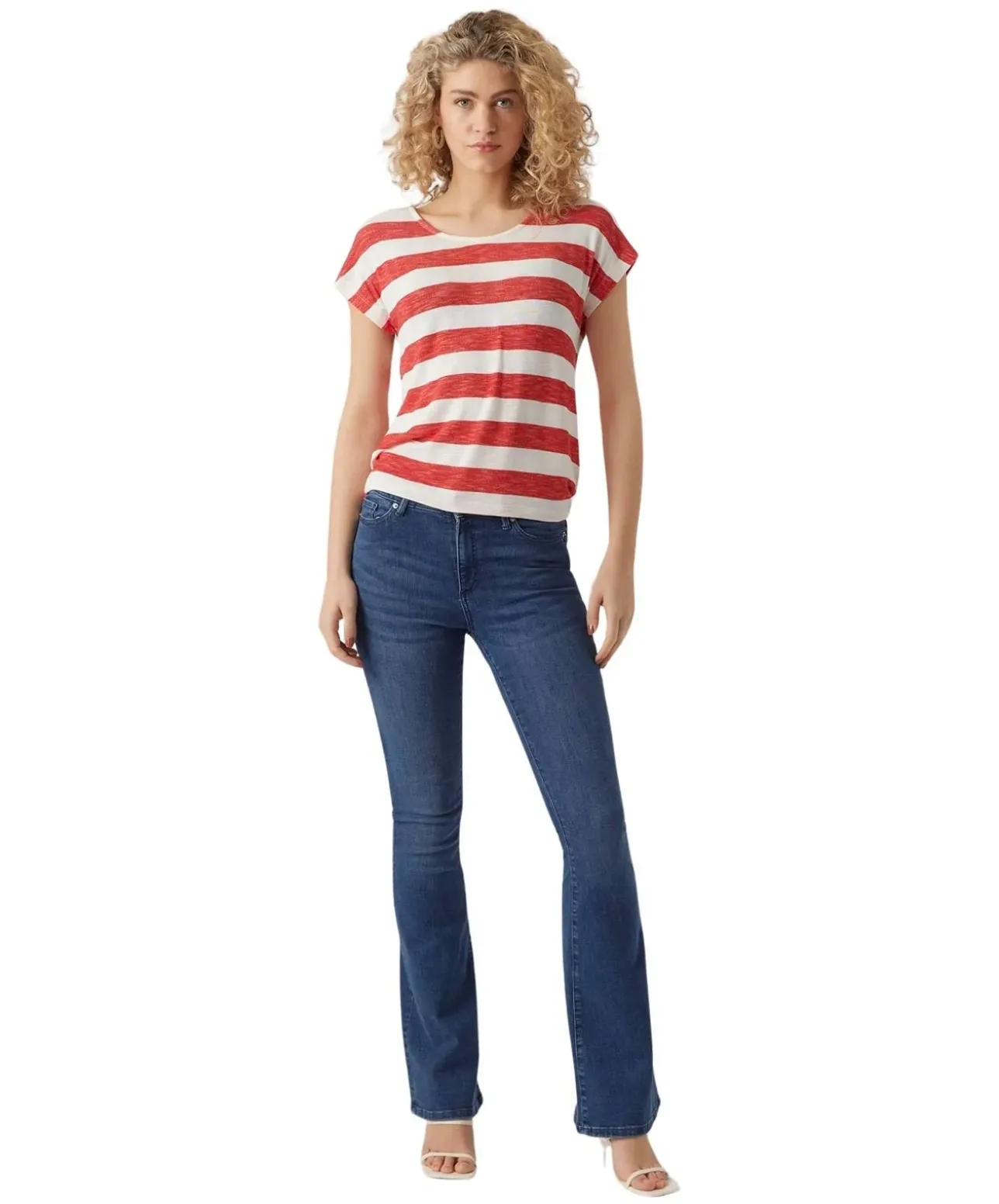 Vero Moda T-Shirt Wide Stripe mit Kurzarm in Streifenoptik