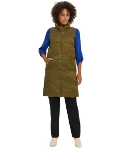 Vero Moda Weste Uppsala in Langer Form in Oliv