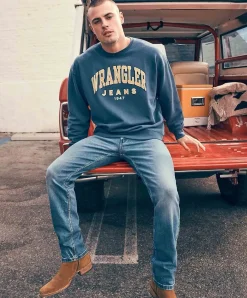Wrangler Bootcut Jeans Horizon in Mittelblau