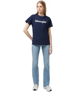Wrangler Bootcut Jeans mit High Waist in Hellblau