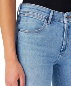 Wrangler Damen Jeans Skinny in Hellblau mit mittlerer Leibhöhe