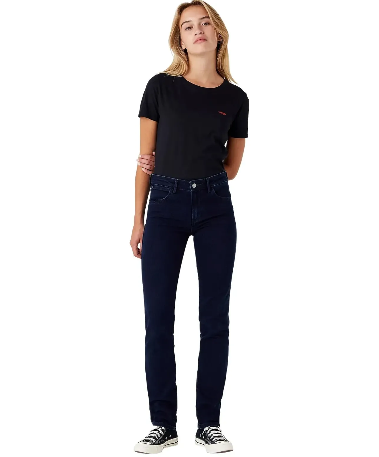 Wrangler Damen Jeans Straight Fit Body Bespoke in Blue Black
