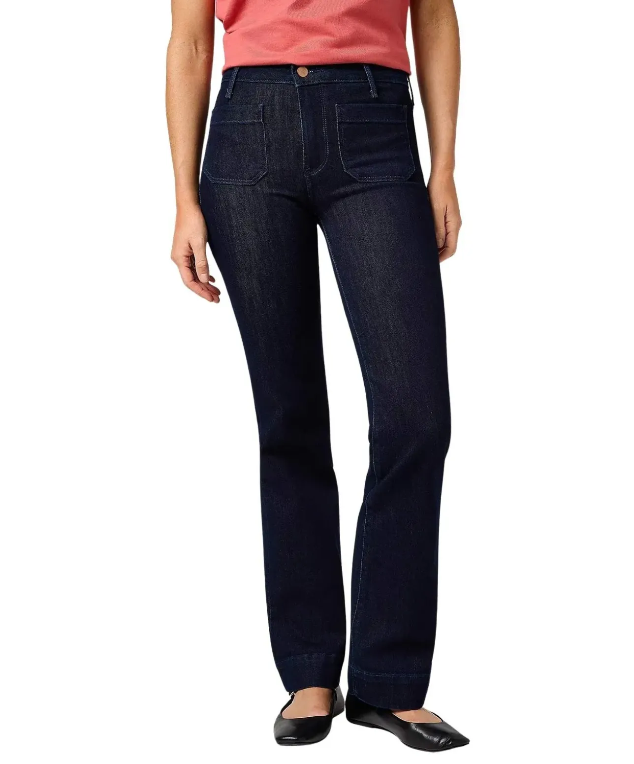 Wrangler Flare Jeans in Moonlight-Waschung mit High Waist