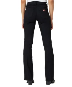 Wrangler Flare Jeans mit High Waist in Schwarz