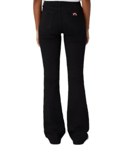 Wrangler Flare Jeans mit High Waist in Schwarz