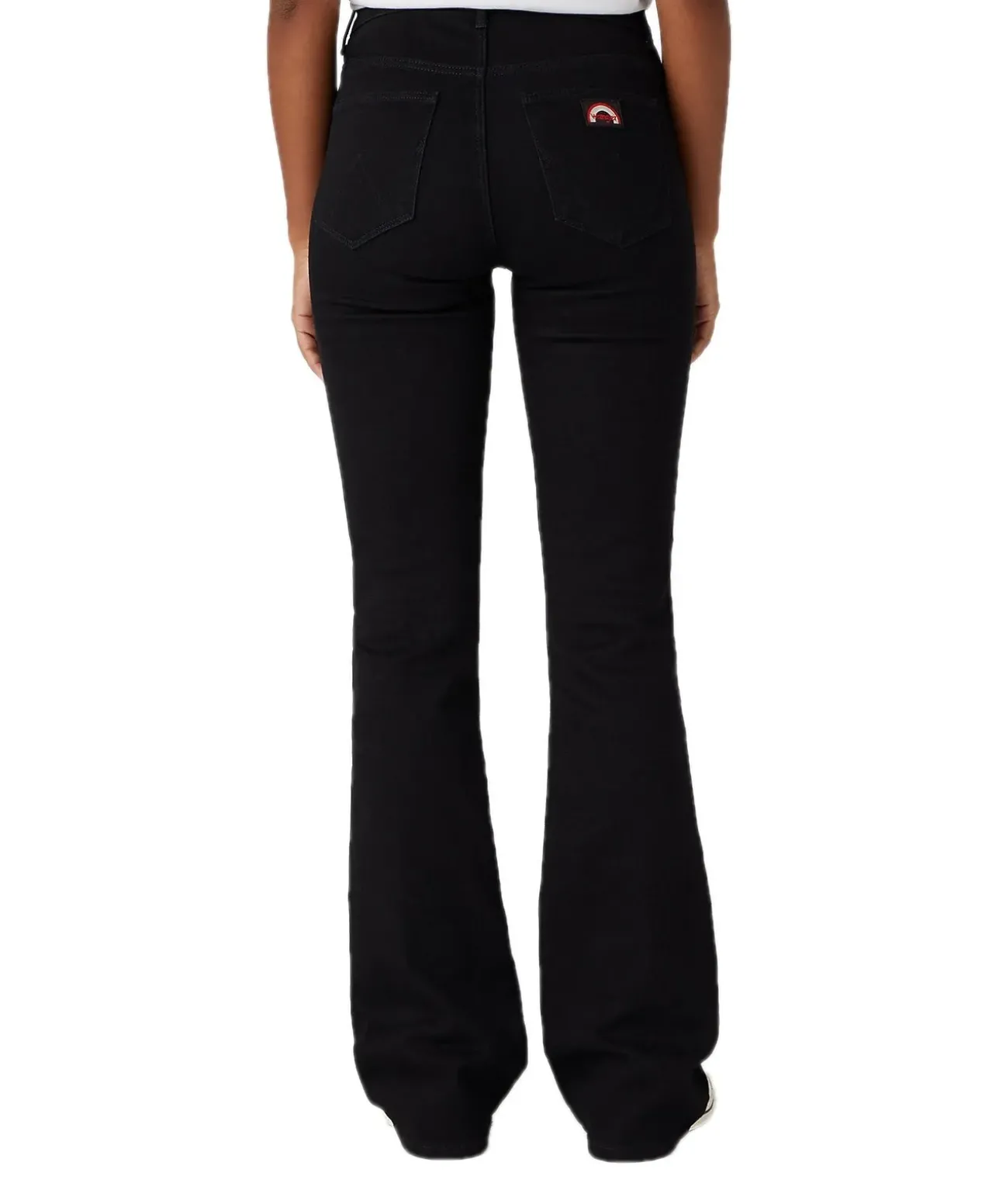 Wrangler Flare Jeans mit High Waist in Schwarz