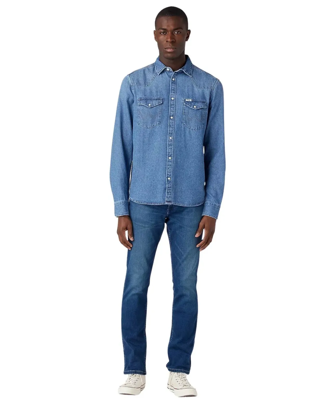 Wrangler Greensboro Jeans in blauem Low-Stretch-Denim