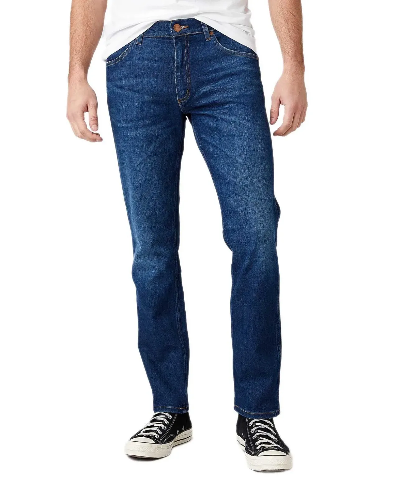 Wrangler Greensboro Jeans in indigoblauer Waschung