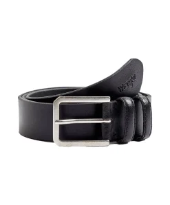 Wrangler Gürtel aus dickem Spaltleder in Schwarz