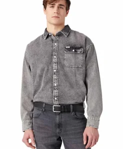 Wrangler Gürtel aus dickem Spaltleder in Schwarz
