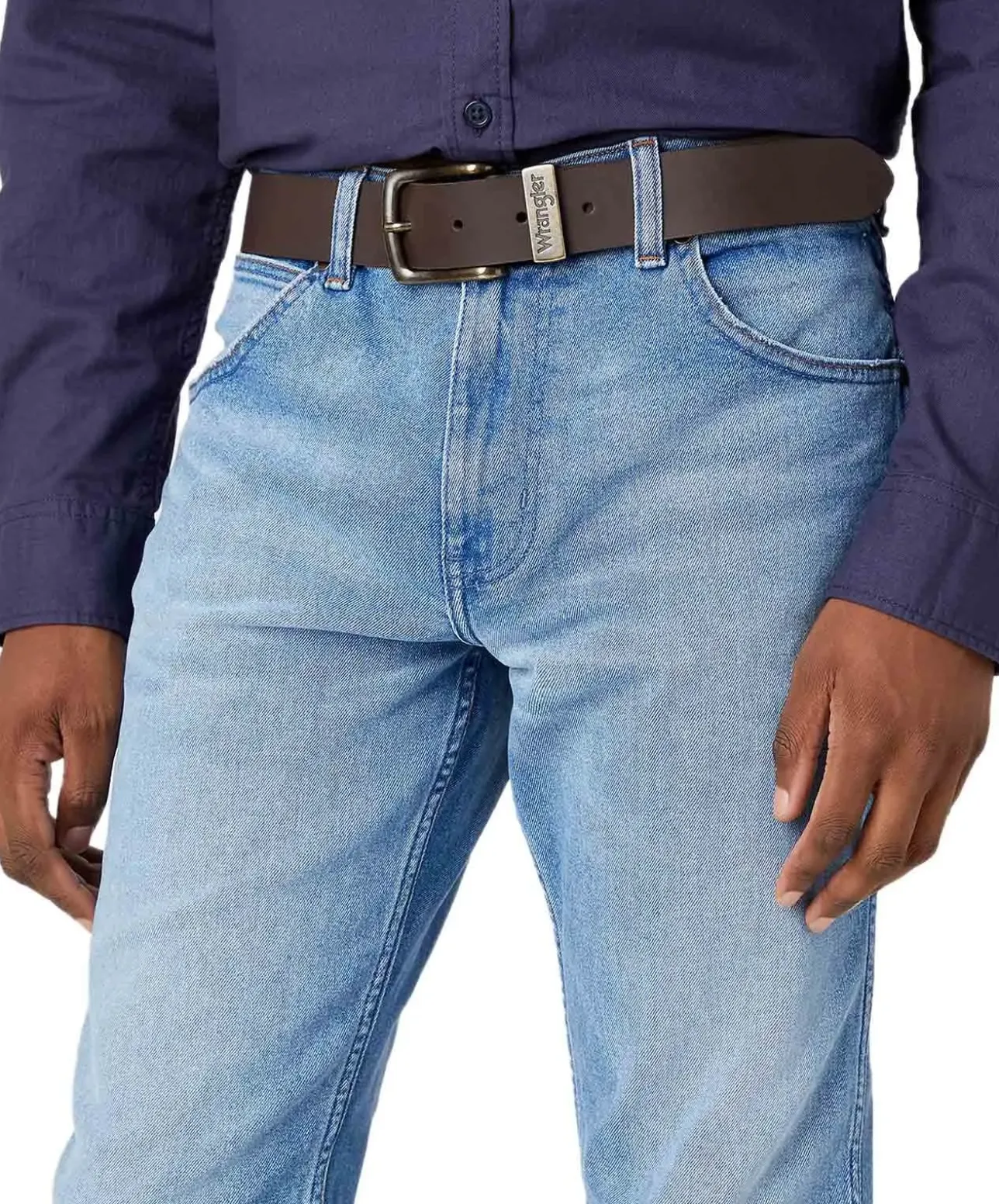 Wrangler Gürtel Basic Stitched Belt in Brown